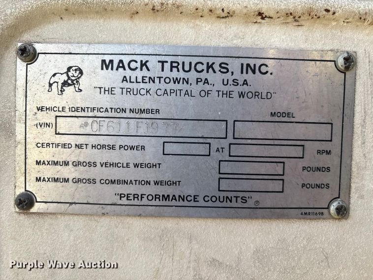 image for item DV5005 1979 Mack pumper fire truck