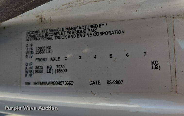 image for item DY1197 2008 International 4300 box truck