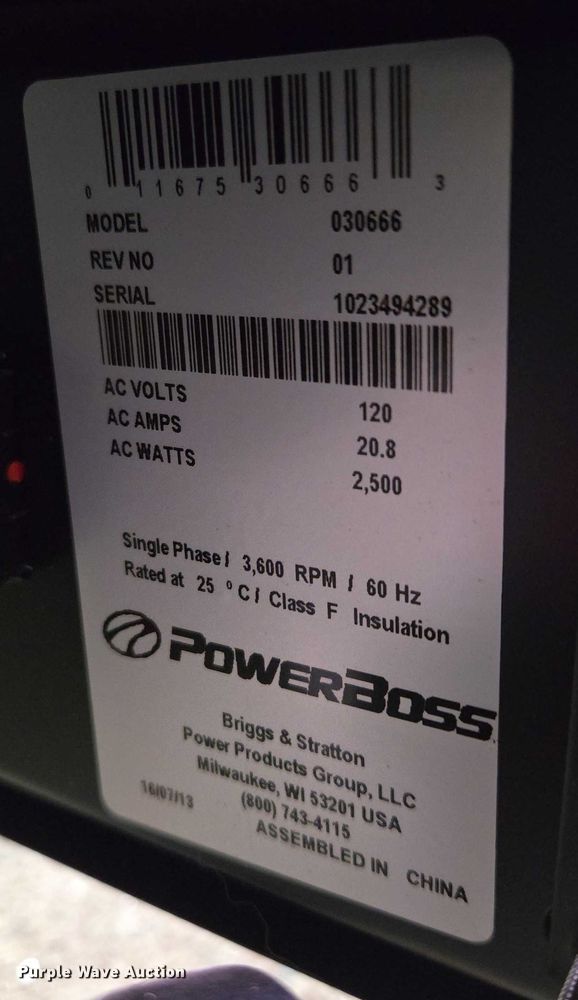 image for item DY1204 PowerBoss 030666 generator