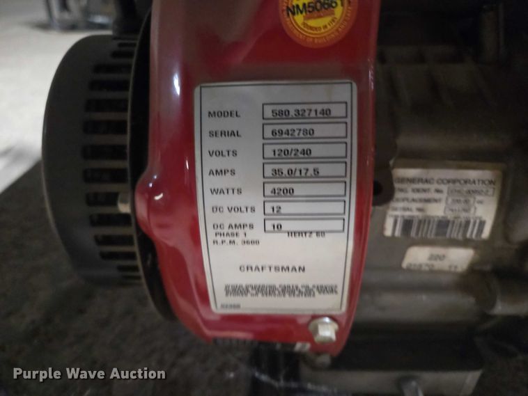 image for item DY1205 Craftsman 4200 Watt generator