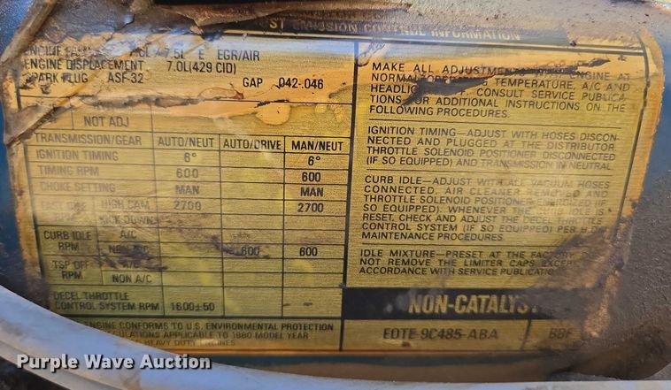 image for item DY1244 1980 Ford LN800 sewer jetter truck