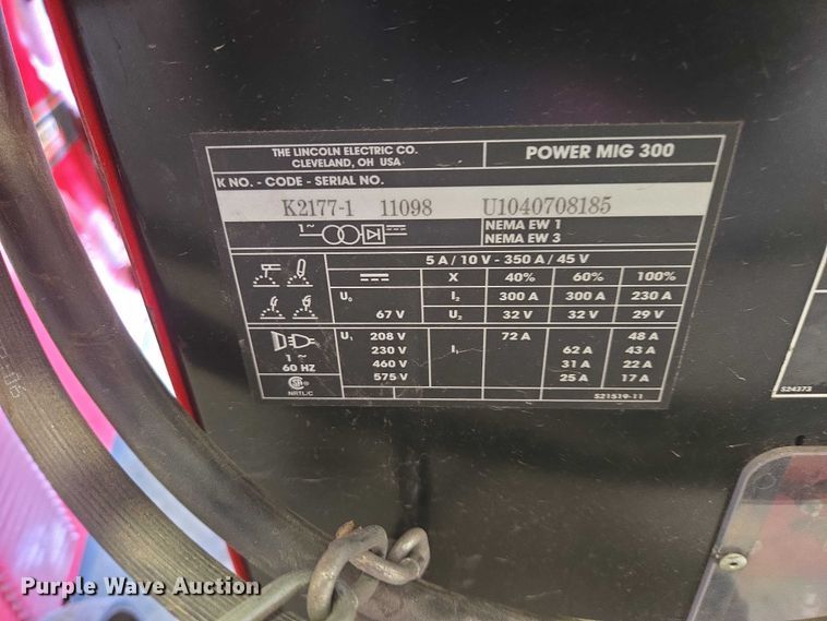 image for item DY1278 (2) Lincoln Power Mig 300 welders