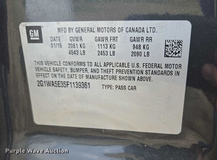 image for item DY1301 2015 Chevrolet Impala Limited 