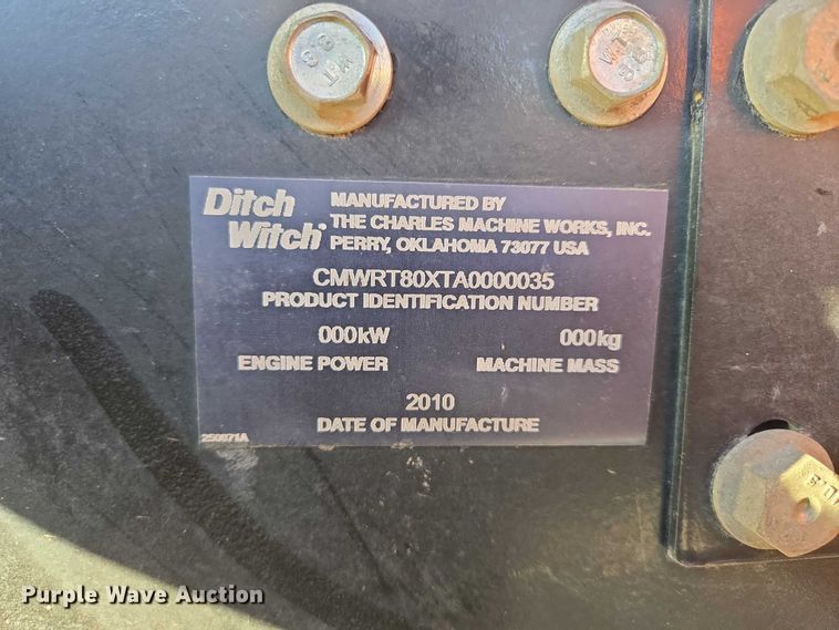 image for item DY1318 2010 Ditch Witch RT80 trencher