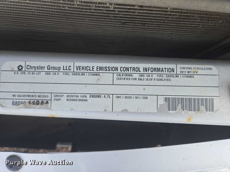 image for item DY1324 2011 Dodge Dakota Ext. Cab pickup truck