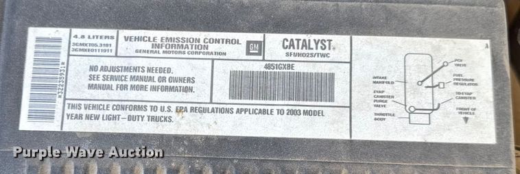 image for item DY8197 2003 Chevrolet Silverado 1500 Ext. Cab pickup truck