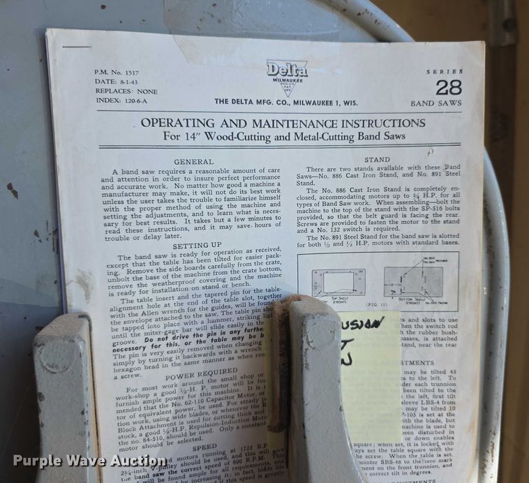 image for item DZ6354 Delta Milwaukee Series 28 band saw