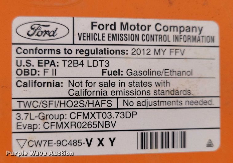 image for item DZ6653 2012 Ford F150 SuperCab pickup truck