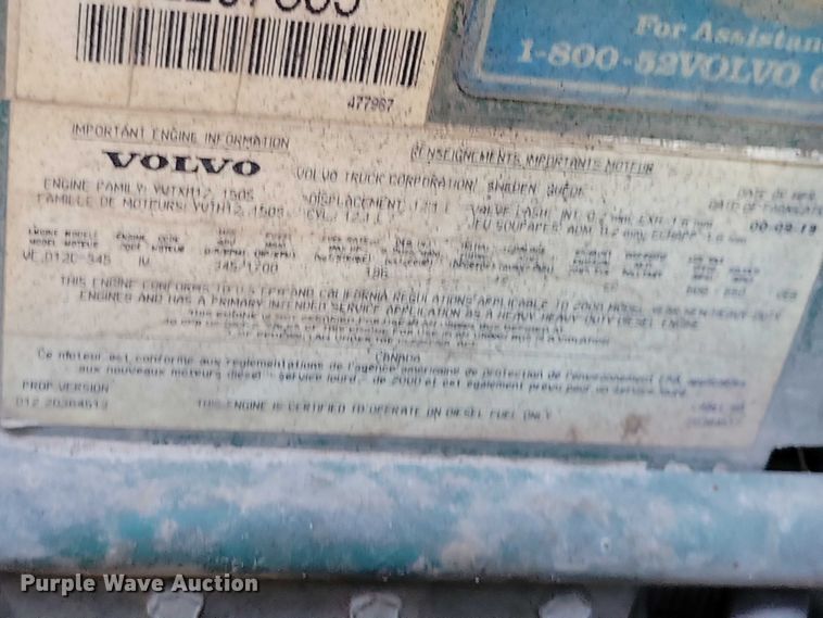 image for item DZ6656 2002 Volvo VHD64F dump truck