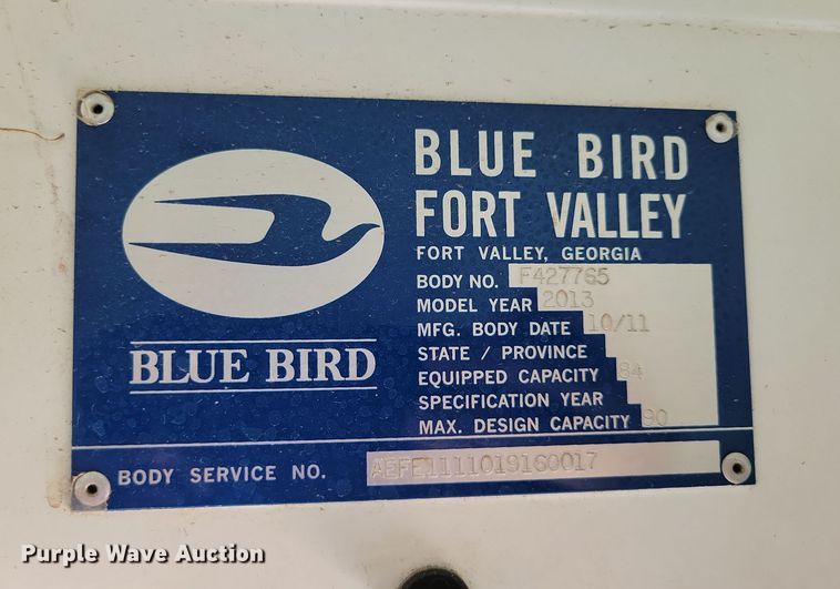 image for item DZ6658 2013 Bluebird school bus