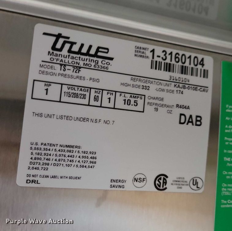 image for item DZ6680 True refrigerator and freezer