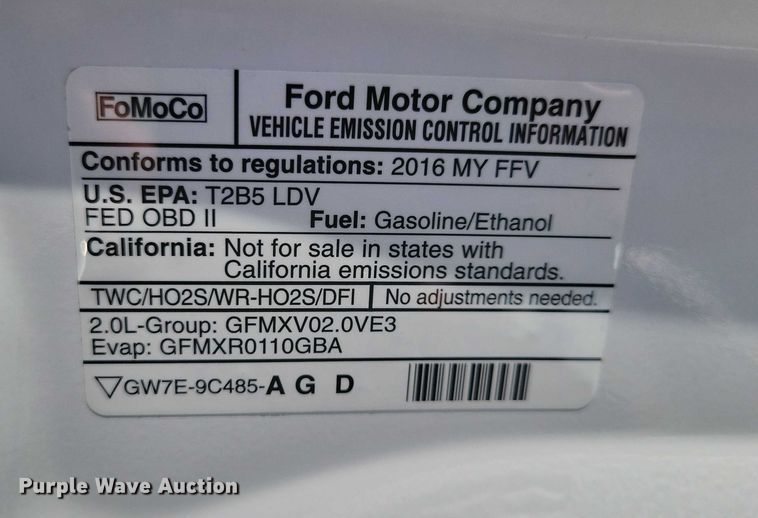 image for item DZ6698 2016 Ford Focus 