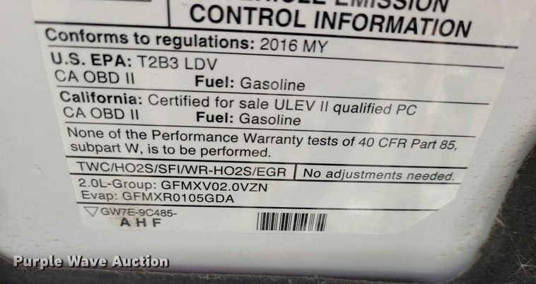 image for item DZ6699 2016 Ford Fusion 
