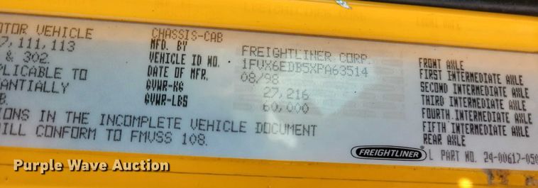 image for item DZ6738 1999 Freightliner FL112 dump truck