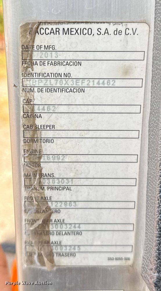 image for item EA1932 2014 Peterbilt 320 refuse truck