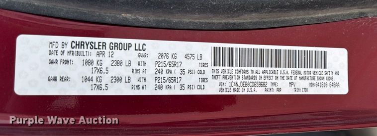 image for item EA1936 2012 Jeep Compass 