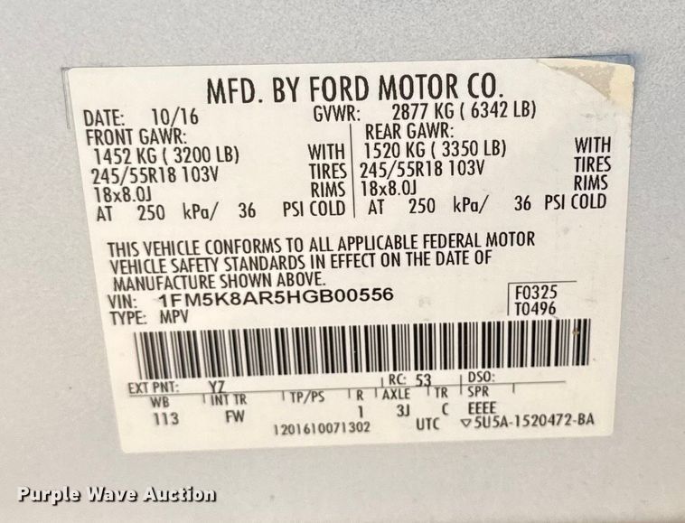 image for item EA1947 2017 Ford Explorer 