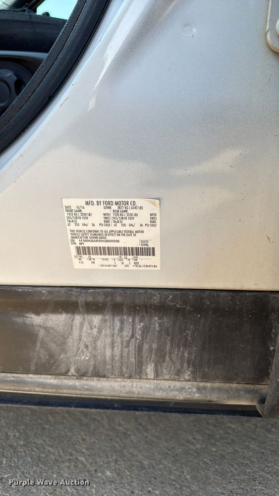 image for item EA1947 2017 Ford Explorer 