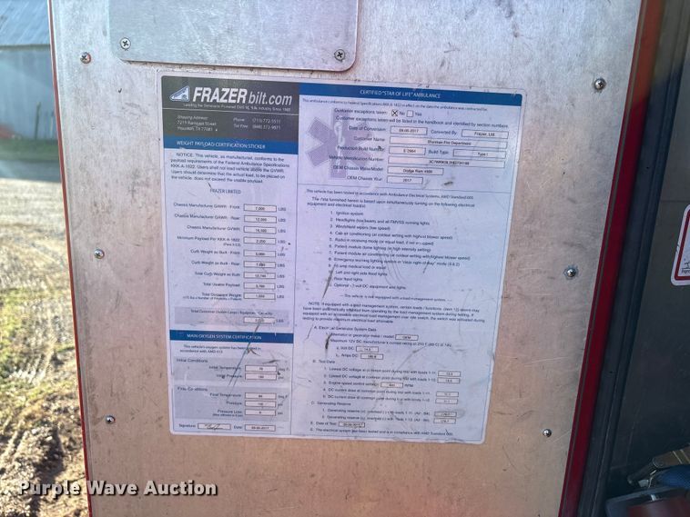 image for item EA7545 2017 RAM 4500HD ambulance