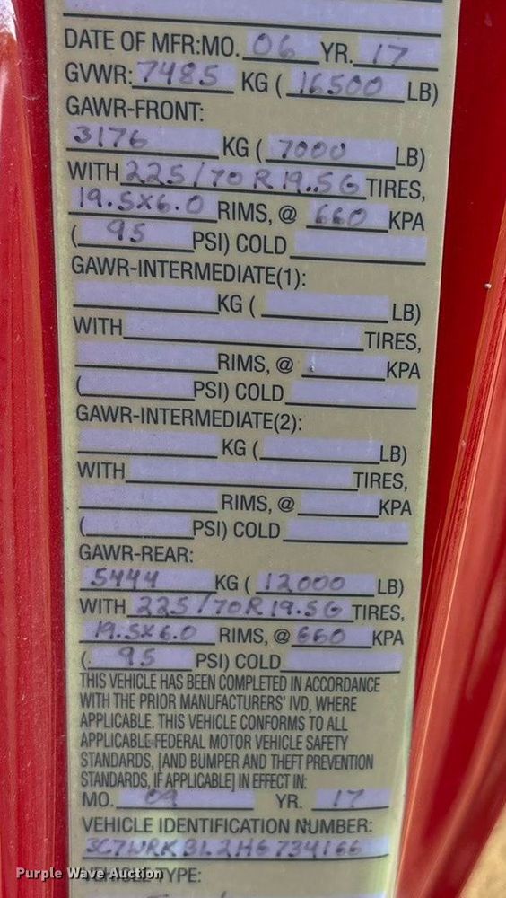 image for item EA7545 2017 RAM 4500HD ambulance