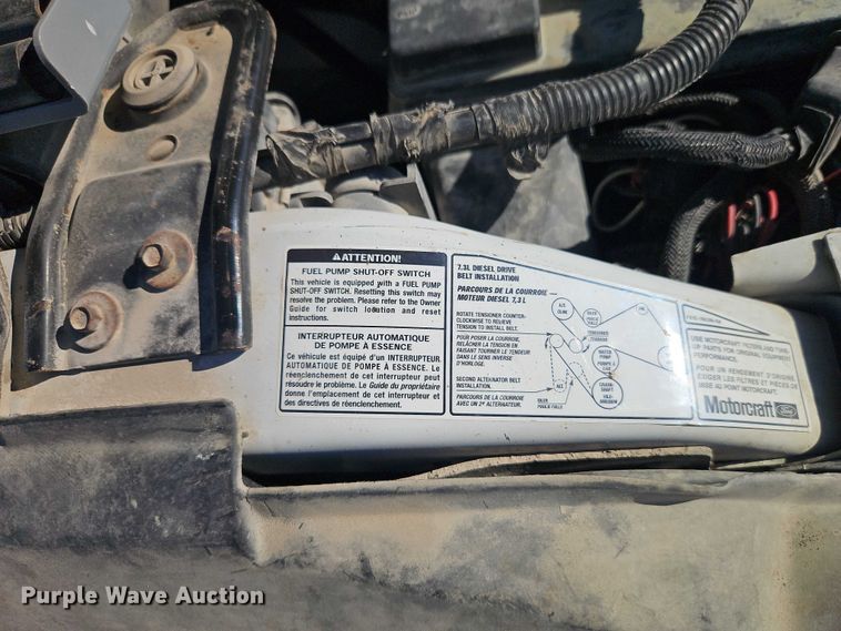 image for item EB8346 2002 Ford F350 Super Duty XL flatbed pickup truck