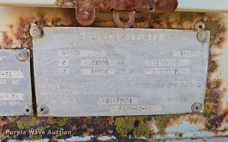 image for item EB8349 1974 Fruehauf FBZ9-F2-40 dry van trailer