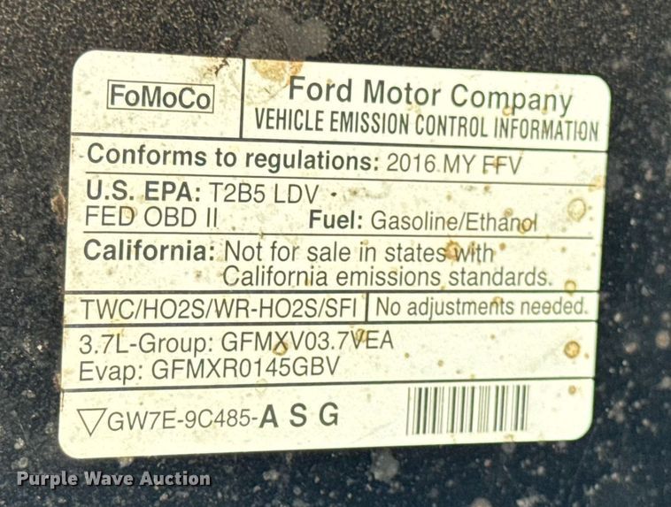 image for item EF2168 2016 Ford Taurus Police Interceptor 