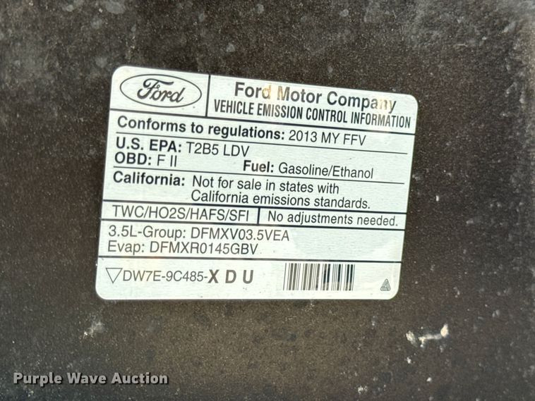 image for item EF2169 2013 Ford Taurus Police Interceptor 