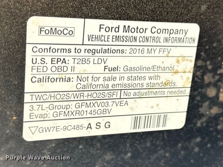 image for item EF2172 2016 Ford Taurus Police Interceptor 