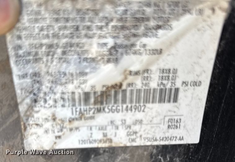 image for item EF2172 2016 Ford Taurus Police Interceptor 