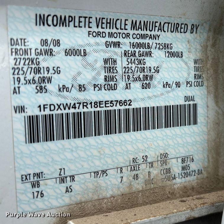 image for item EG8624 2008 Ford F450 Super Duty utility / service truck