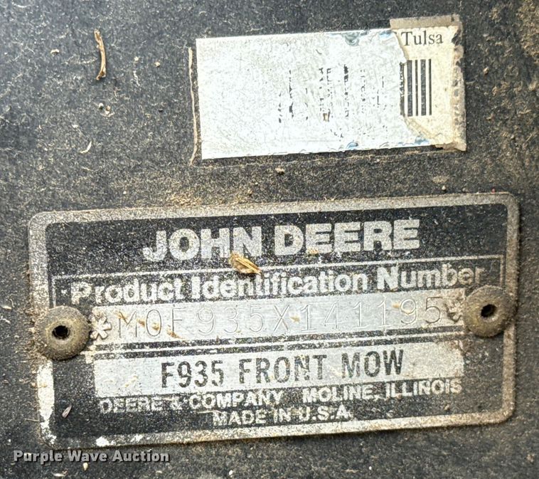 image for item EG8626 1995 John Deere F935 Front Mow lawn mower