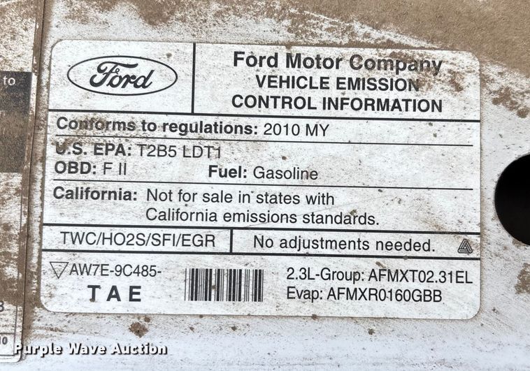 image for item EG8627 2010 Ford Ranger pickup truck