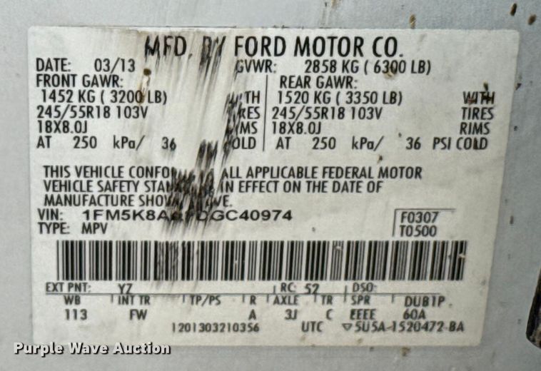 image for item EG8647 2013 Ford Explorer Police SUV