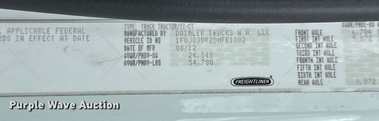 image for item EG8658 2013 Freightliner 114SD semi truck