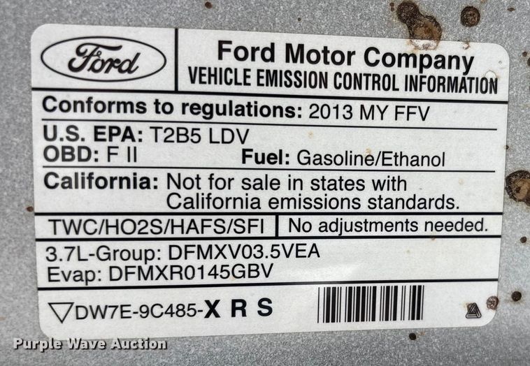 image for item EG8665 2013 Ford Taurus Police 