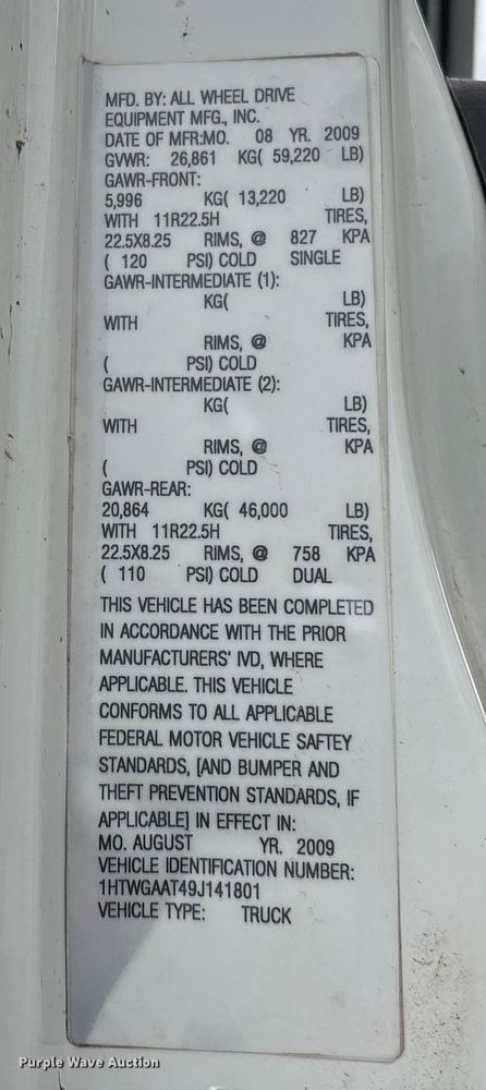 image for item EG8690 2009 International 7400 dump truck