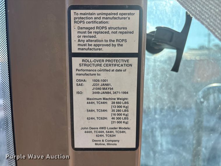 image for item EG8694 2000 John Deere 544H wheel loader