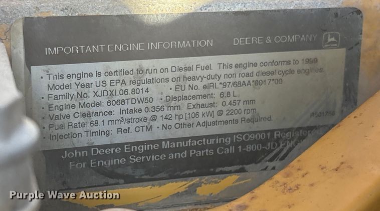 image for item EG8694 2000 John Deere 544H wheel loader