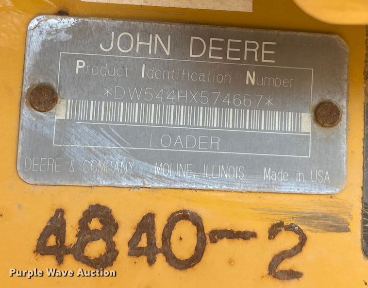 image for item EG8694 2000 John Deere 544H wheel loader