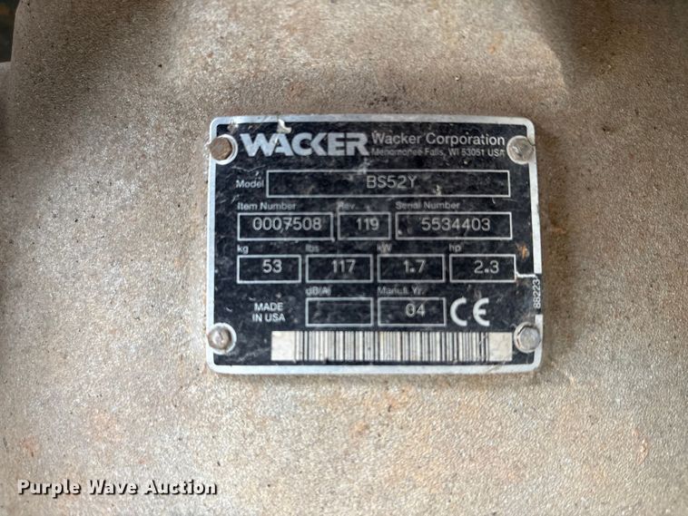 image for item EG8698 Wacker BS52Y plate compactor