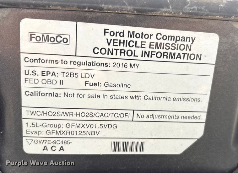 image for item EG8729 2016 Ford Fusion 