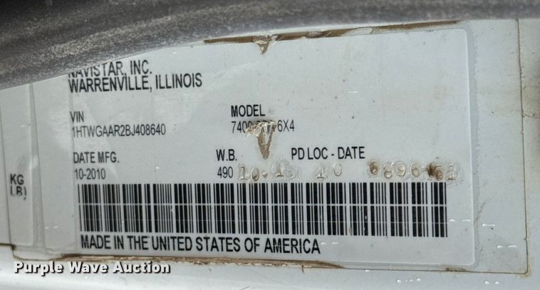 image for item EG8731 2011 International 7400  dump truck