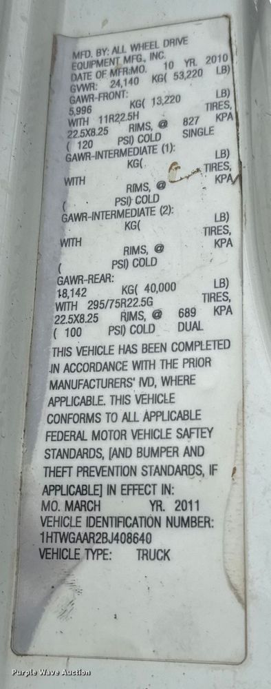 image for item EG8731 2011 International 7400  dump truck