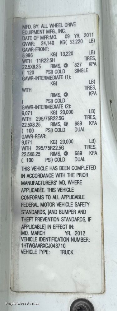 image for item EG8736 2012 International 7400 dump truck