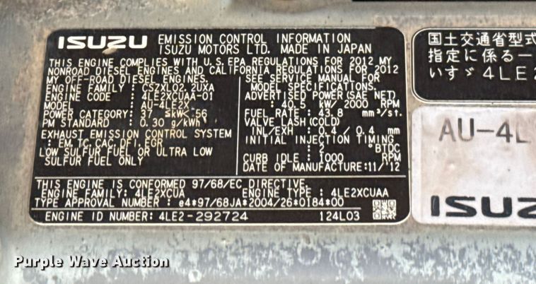 image for item EG8737 2013 John Deere 85D excavator