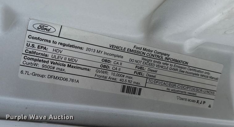 image for item EG8748 2013 Ford F250 Super Duty SuperCab pickup truck