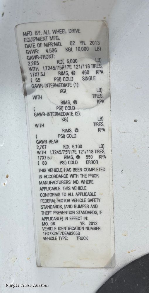 image for item EG8748 2013 Ford F250 Super Duty SuperCab pickup truck