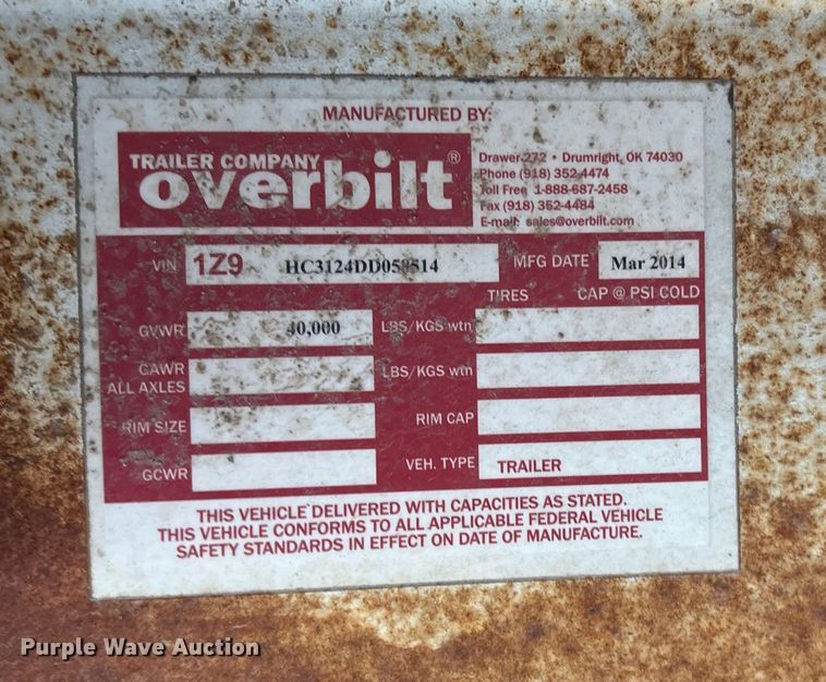 image for item EG8754 2013 Overbuilt equipment trailer