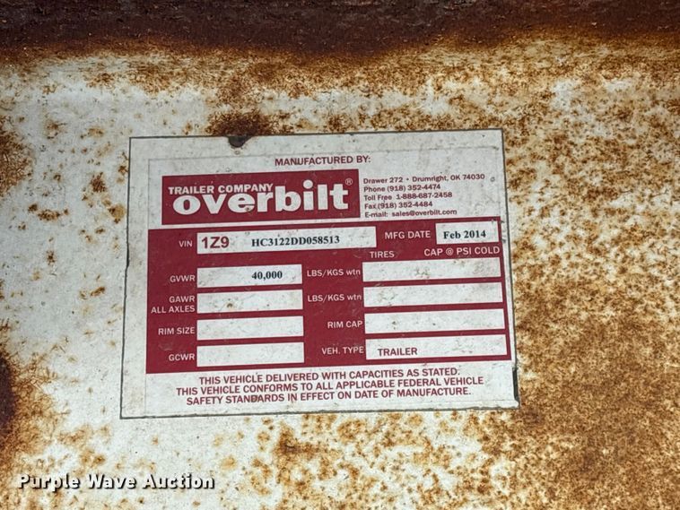 image for item EG8755 2013 Overbuilt equipment trailer